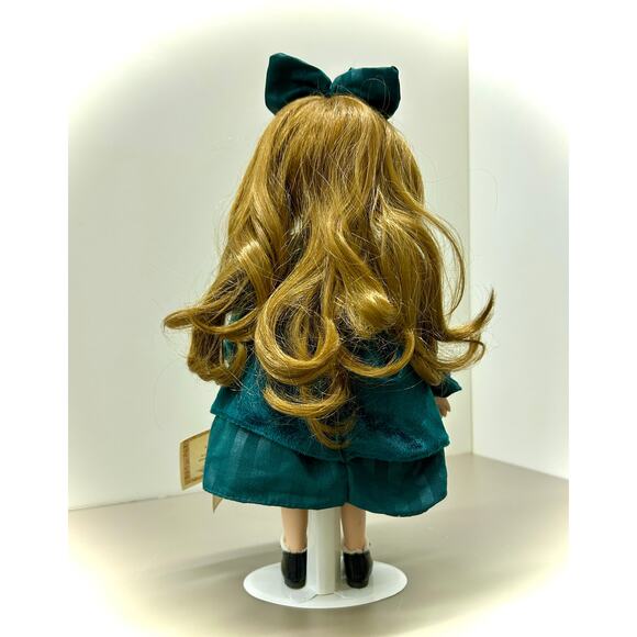 Victorian Girl 13 inch Fashion Doll – VTG Porcelain, Glass Eyes + Tag & Stand - Picture 4 of 7